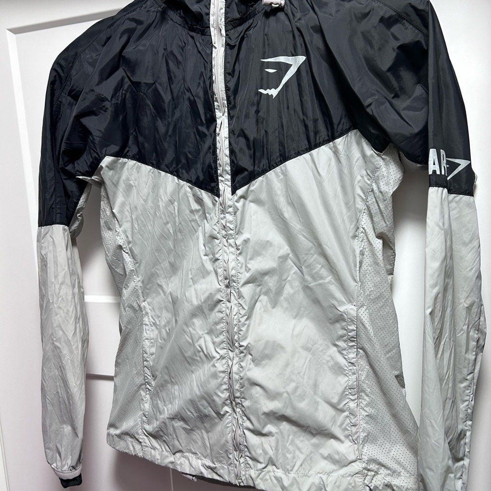Gymshark black and grey windbreaker jacket
